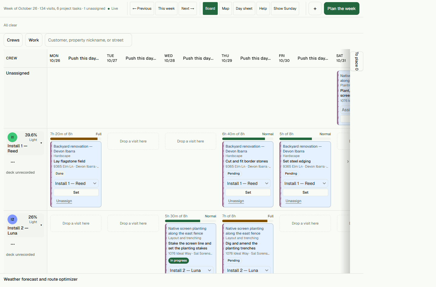 Screenshot: Schedule a crew.