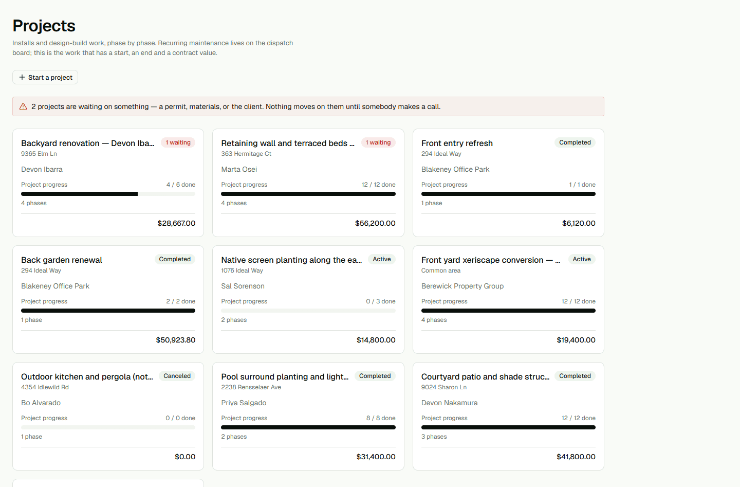 Screenshot: Plan and track project work.
